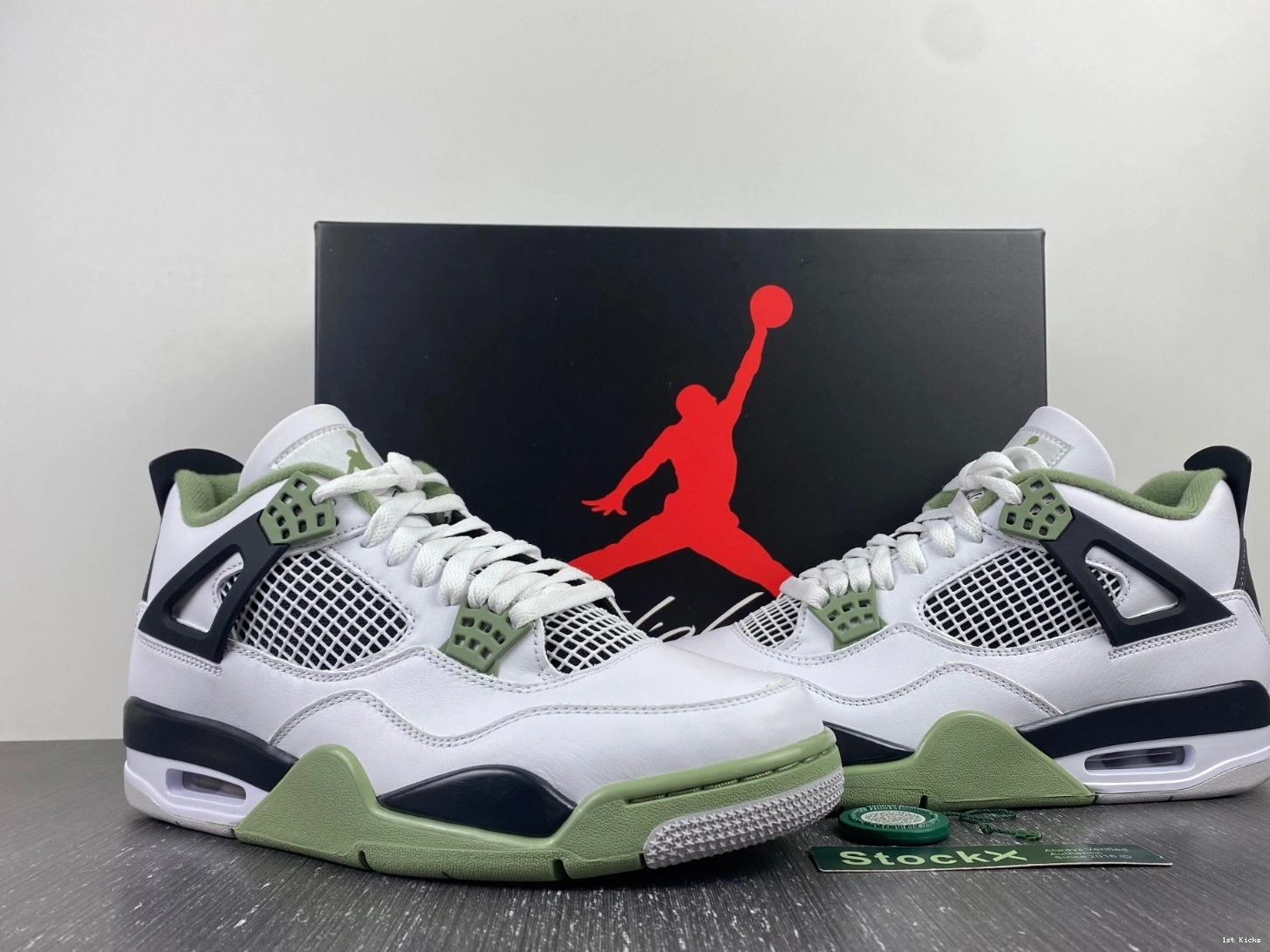 WMNS 4 Seafoam AQ9129-103 Jordan Oil Air Green 1223